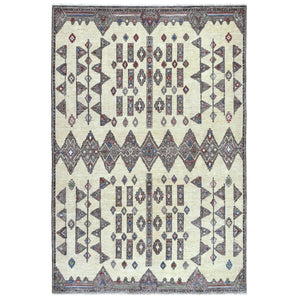 Hand-Knotted Southwestern Style Handmade Wool Rug (Size 6.0 X 9.0) Cwral-9798