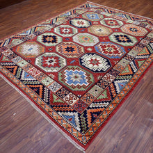 Load image into Gallery viewer, Hand-Knotted Afghan Ersari Tribal Handmade Wool Traditional Rug (Size 8.1 X 9.10) Cwral-9840