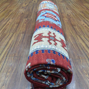 Hand-Knotted Ersari Tribal Design Handmade Wool Traditional Rug (Size 9.2 X 12.0) Cwral-9852