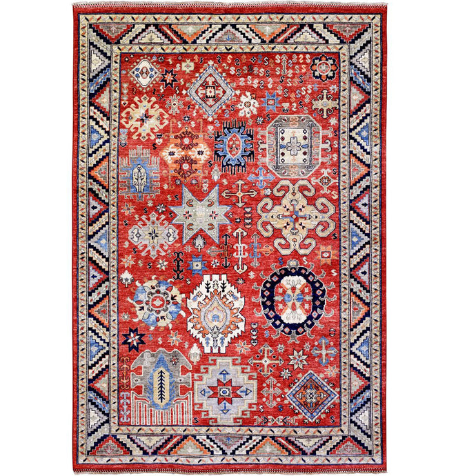 Hand-Knotted Afghan Ersari Handmade Wool Traditional Rug (Size 6.1 X 9.0) Cwral-9864