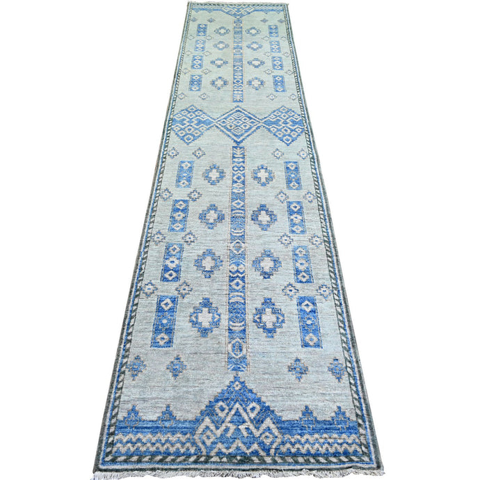 Hand-Knotted Peshawar Chobi Handmade Wool Southwestern Design Rug (Size 2.6 X 11.6) Cwral-9894