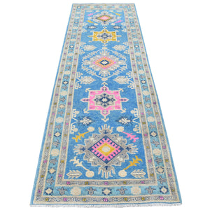 Hand-Knotted Vintage look Kazak Design Handmade Wool Rug (Size 2.10 X 9.2) Cwral-9909