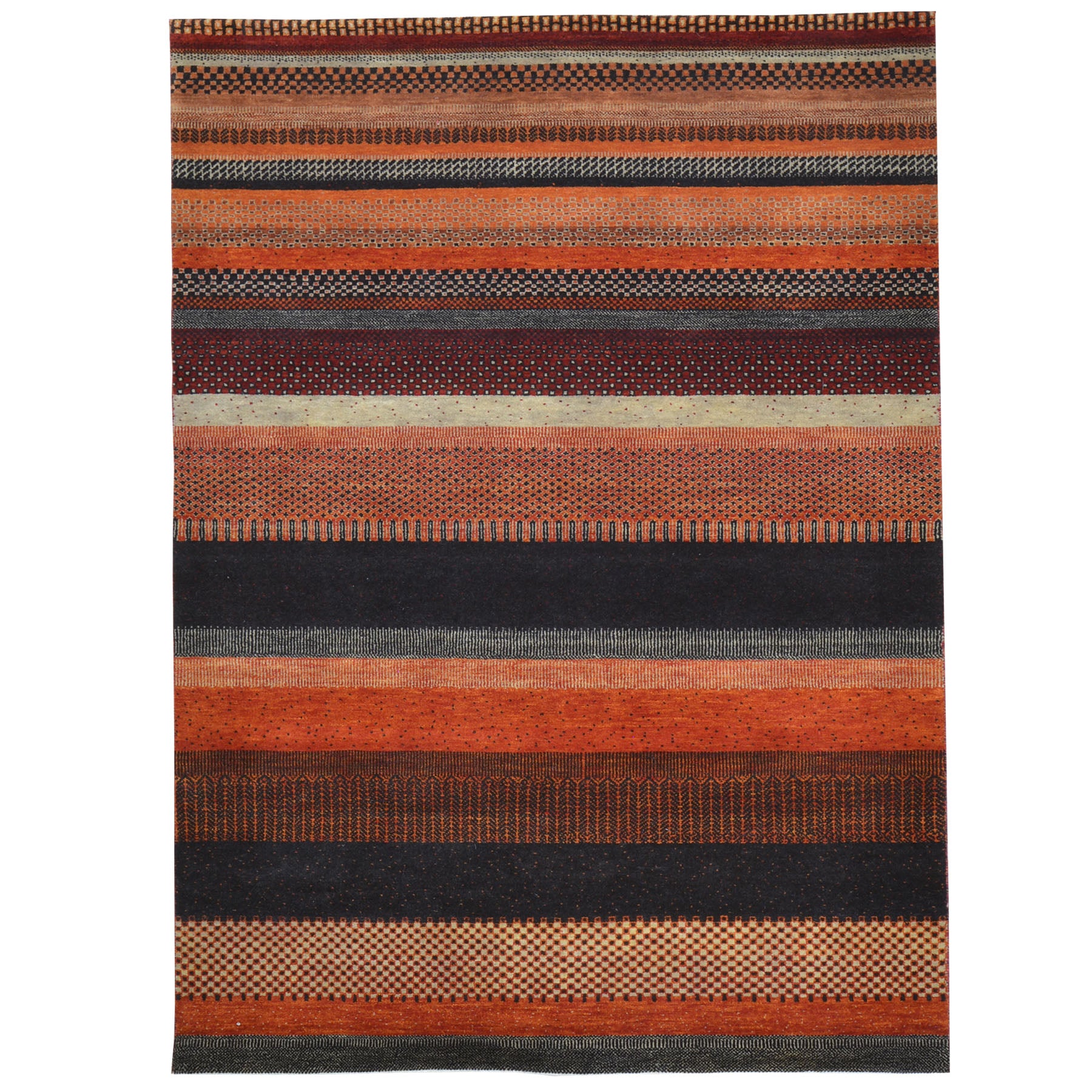 Hand-Knotted Modern Striped Gabbeh Design Wool Oriental Rug (Size 4.0 – Classic  World Oriental Rugs