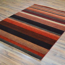 Load image into Gallery viewer, Hand-Knotted Modern Striped Gabbeh Design Wool Oriental Rug  (Size 4.0 X 6.0) Cwral-9921