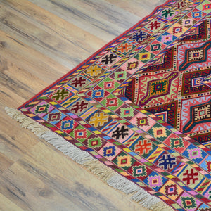 Hand-Knotted And Soumak Tribal Handmade Wool Rug (Size 6.4 X 9.8) Cwral-9945