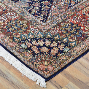Hand-Knotted Traditional Design Kashmiri Silk Handmade Rug (Size 8.0 X 11.0) Cwral-9954