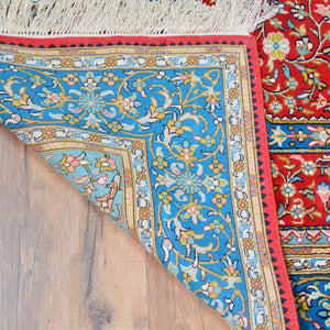 Hand-Knotted Traditional Design Kashmiri Silk/Silk Handmade Rug (Size 4.1 X 6.1) Cwral-9975