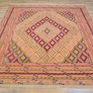 Hand-Knotted And Soumak Tribal Handmade Wool Rug (Size 5.6 X 6.6) Cwral-9999