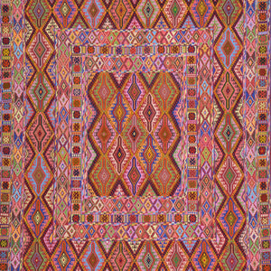 Multi-Weave Oriental Soumak Tribal Handmade Wool Rug (Size 5.0 X 6.4) Cwral-10014