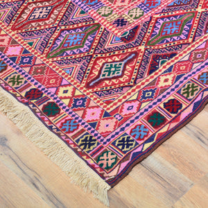 Multi-Weave Oriental Soumak Tribal Handmade Wool Rug (Size 4.10 X 6.3) Cwral-10017