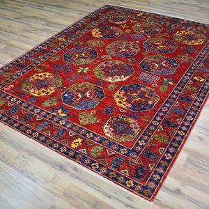 Hand-Knotted Oriental Tribal Handmade 100% Wool Rug (Size 5.0 X 6.8) Cwral-10044