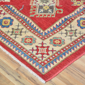 Hand-Knotted Tribal Kazak Design Handmade Wool Rug (Size 9.0 X 13.4) Cwral-1260