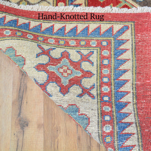 Hand-Knotted Tribal Kazak Design Handmade Wool Rug (Size 9.0 X 13.4) Cwral-1260