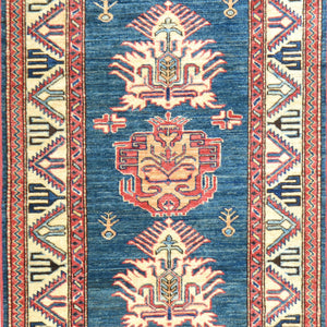 Hand-Knotted Oriental Super Kazak Tribal Rug 100% Wool Handmade (Size 2.8 X 9.9) Brral-1455