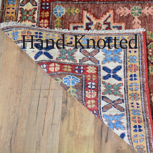 Hand-Knotted Fine Caucasian Super Kazak Design 100% Wool Rug (Size 2.8 X 9.2) Brral-1467