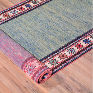 Hand-Knotted Peshawar Kazak Design 100% Wool Rug (Size 3.0 X 12.0) Brral-1482