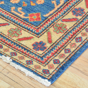 Hand-Knotted Tribal Kazak Caucasian Design 100% Wool Rug (Size 2.8 X 9.9) Brral-1551
