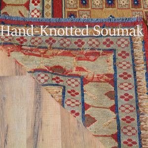 Hand-Knotted And Soumak Tribal Village Handmade Wool Rug (Size 6.0 X 9.0) Brrsf-1581