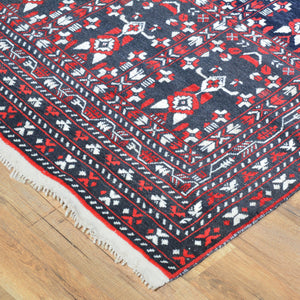 Hand-Knotted Fine Afghan Traditional Tribal Design 100% Wool Rug (Size 3.1 X 9.7) Brral-1584