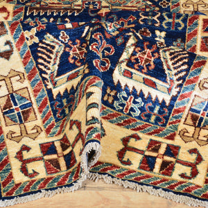 Hand-Knotted Fine Tribal Caucasian Kazak Design 100% Wool Rug (Size 2.7 X 11.10) Brral-1587