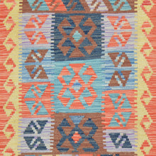 Load image into Gallery viewer, Hand-Woven Southwestern Afghan Mimana Kilim Handmade Wool Rug (Size 1.11 X 2.9) Brrsf-1716