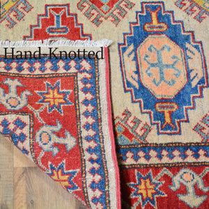 Hand-Knotted Tribal Kazak Caucasian Design 100% Wool Rug (Size 2.9 X 9.10) Brral-1719