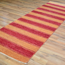 Load image into Gallery viewer, Hand-Woven Modern Striped Gabbeh 100% Wool Rug (Size 2.7 X 8.2) Brral-1752