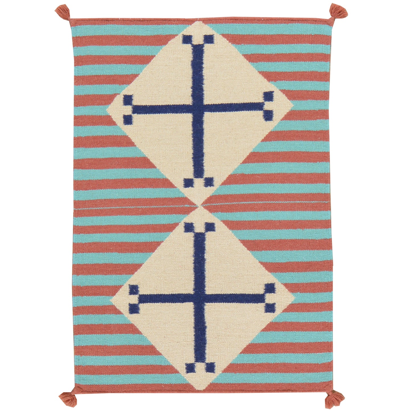 Hand-Woven Fine Southwestern Design Handmade Wool Rug (Size 2.1 X 3.1) Cwral-1995
