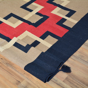 Hand-Woven Southwest Design Wool Reversible Kilim Rug (Size 8.0 X 10.0) Brral-2124