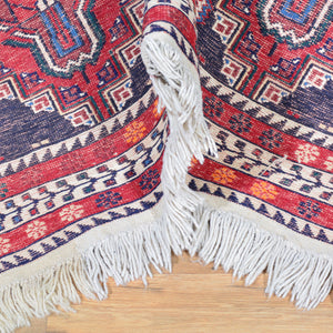 Hand-Woven Soumak Weave Wool Handmade Rug (Size 4.9 X 7.4) Brral-2316