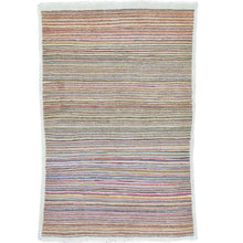 Load image into Gallery viewer, Hand-Knotted Fine Tribal Stripe Peshawar Gabbeh Design Wool Rug (Size 3.4 X 4.11) Brral-2478