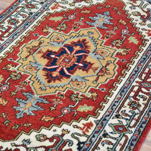 Hand-Knotted Fine Oriental Serapi Heriz Wool Handmade Rug (Size 2.11 X 5.1) Brral-2505
