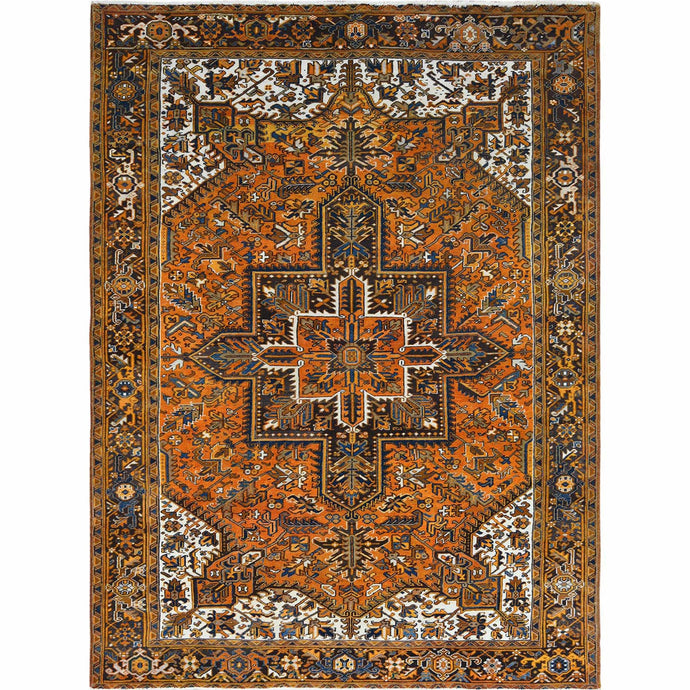 Traditional Hand-Knotted Heriz Handmade Wool Rug (Size 8.0 X 10.6) Cwral-8490