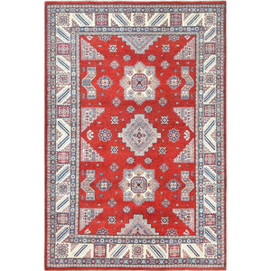 Hand-Knotted Caucasian Design Kazak Wool Handmade Rug (Size 6.0 X 8.8) Cwral-8583