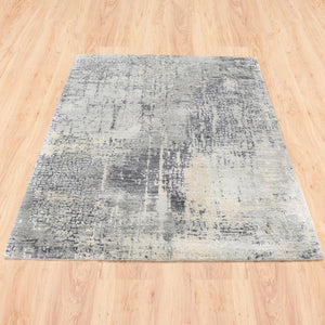 Hand-Knotted Contemporary Modern Abstract Wool Handmade Rug (Size 4.0 X 6.0) Cwral-8628