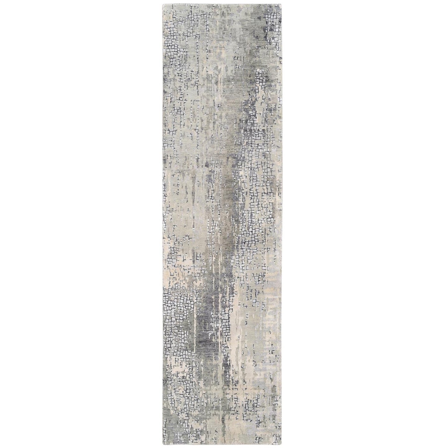 Hand-Knotted Contemporary Modern Abstract Wool Handmade Rug (Size 2.7 X 9.8) Cwral-8631