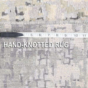 Hand-Knotted Contemporary Modern Abstract Wool Handmade Rug (Size 2.7 X 9.8) Cwral-8631