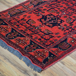 Hand-Knotted Fine Afghan Tribal Khal Mohammadi Design 100% Wool Rug (Size 2.9 X 10.1) Cwral-9078