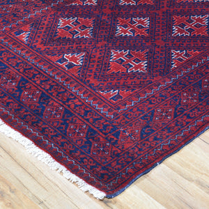 Hand-Knotted Afghan Tribal Turkoman 100% Wool Rug (Size 2.7 X 9.2) Brral-2907
