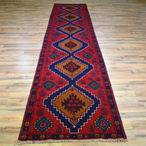 Hand-Knotted Handmade Tribal Persian Baluchi 100% Wool Rug (Size 2.9 X 12.11) Brral-2946