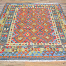 Load image into Gallery viewer, Hand-Woven Afghan Reversible Flatweave Kilim Wool Handmade Rug (Size 5.1 X 6.5) Brral-2991