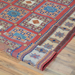 Hand-Knotted And Soumak Weave Tribal Barjista Wool Rug (Size 7.2 X 9.2) Brrsf-9