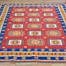 Load image into Gallery viewer, Hand-Woven Afghan Sumack Wool Flatweave Rug (Size 5.10 X 7.2) Brrsf-30