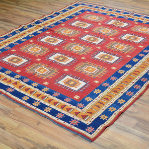 Hand-Woven Afghan Sumack Wool Flatweave Rug (Size 5.10 X 7.2) Brrsf-30