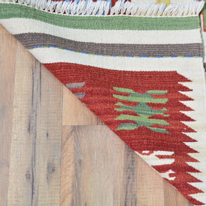 Hand-Woven Stunning Kilim Wool Gemotric Design Reversible Handmade Rug (Size 4.1 X 5.10) Brrsf-462