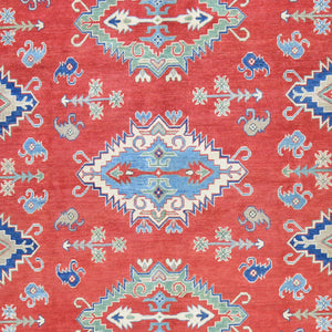 Hand-Knotted Oriental Kazak Design Wool Rug (Size 9.10 X 14.3) Brrsf-552