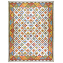 Load image into Gallery viewer, Hand-Woven Indian Durrie Kilim Reversible Wool Rug (Size 10.4 X 13.8) Brrsf-585