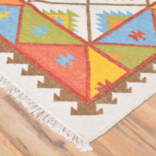 Load image into Gallery viewer, Hand-Woven Indian Durrie Kilim Reversible Wool Rug (Size 10.4 X 13.8) Brrsf-585