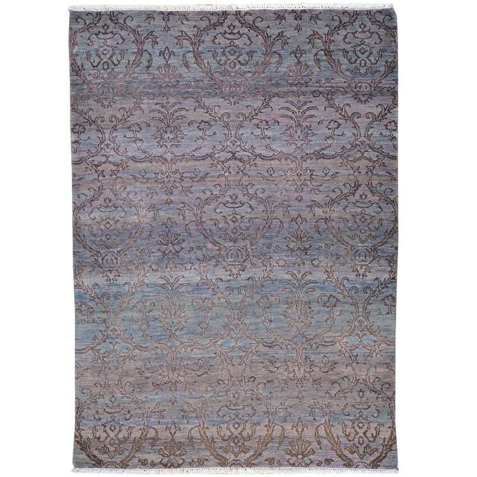 Hand-Knotted Modern Tone on Tone Design Wool Handmade Rug (Size 4.7 X 6.6) Brrsf-660