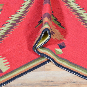 Chain-Stitched Kashmir Southwestern Handmade Wool Rug (Size 4.0 X 6.0) Brrsf-954
